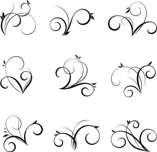 Flourishes and swirls collection vector image