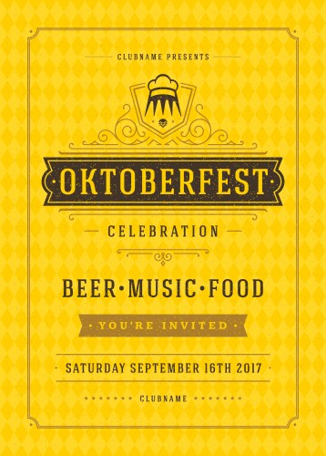 Oktoberfest beer festival celebration retro vector image