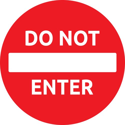 Do not enter sign vector image