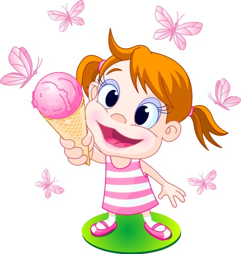 Ice cream girl vector image