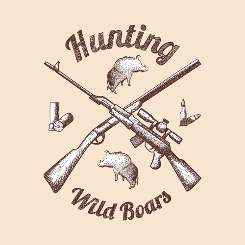 hunting emblem vector image