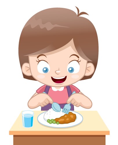 Girl eating vector image