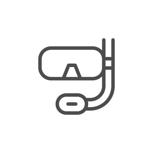 Scuba diving mask line icon vector image