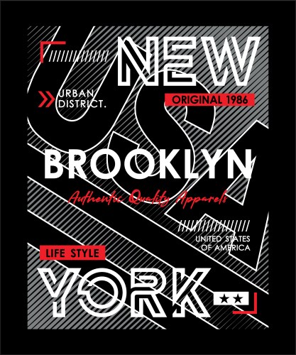 New york brooklyn typography design varsity vector image