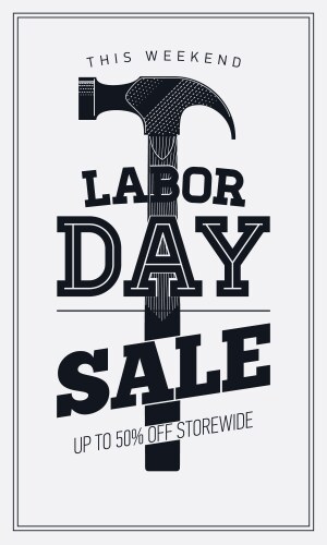 Labor day sale poster vector image