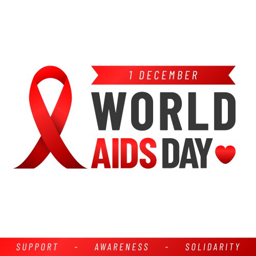 world aids day poster awareness red ribbon vector image