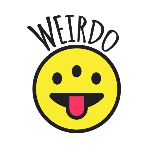 emoji weird three eyed funny face weirdo smile vector image