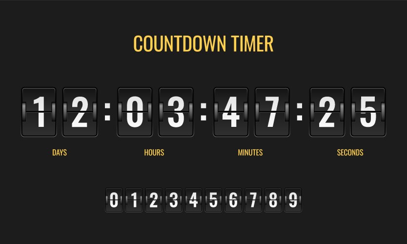 Countdown timer meter scoreboard digital watch vector image