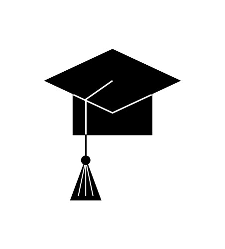 Graduation cap icon symbolizing academic vector image