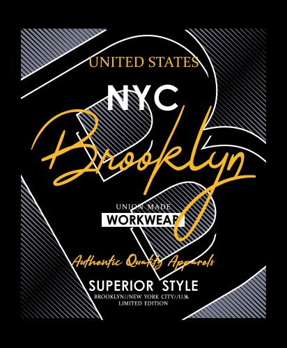 Athletic nyc brooklyn typography design vector image