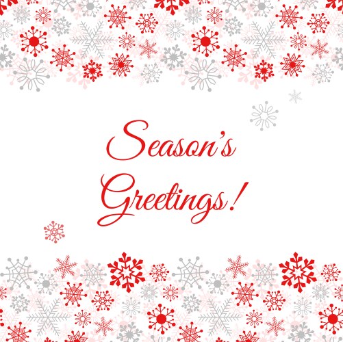 Greetings card with snowflakes vector image