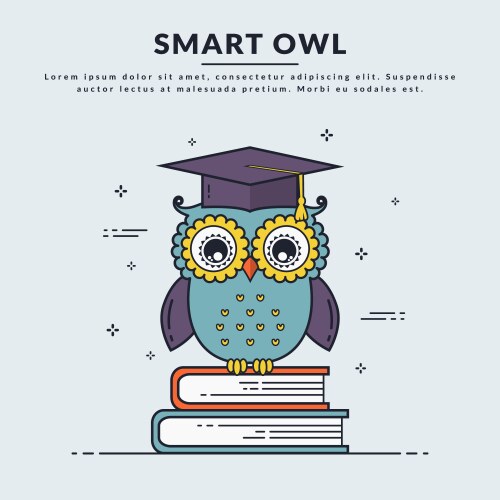 banner with smart owl vector image