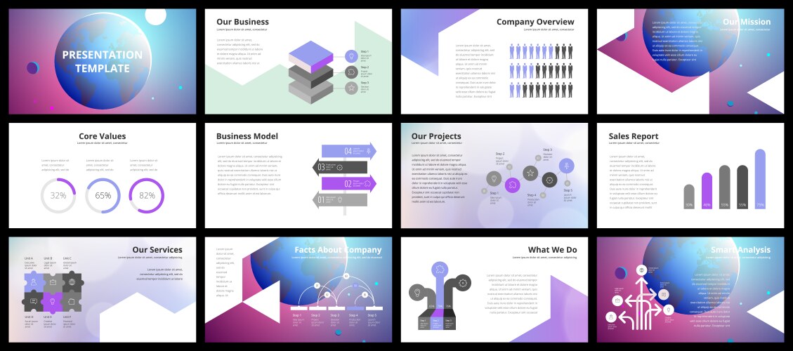 Business presentation templates vector image