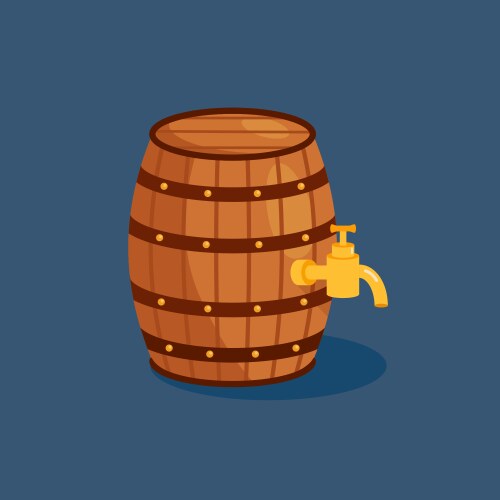 wooden beer barrel cartoon vector image