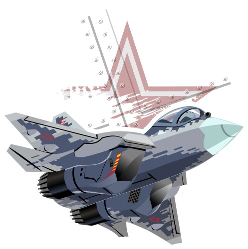 Cartoon modern military fighter plane vector image