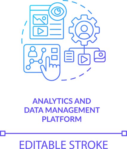 Analytics and data management platform blue vector image