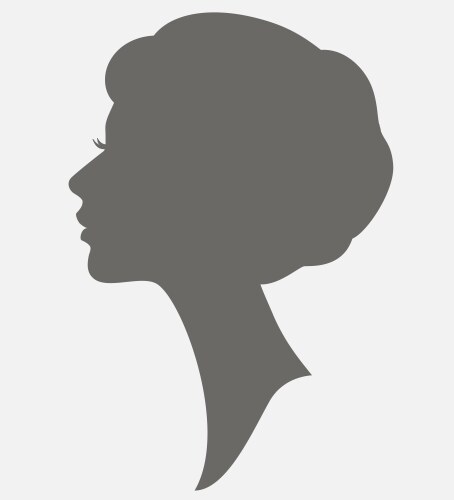 Woman face silhouette with stylish hairstyle vector image