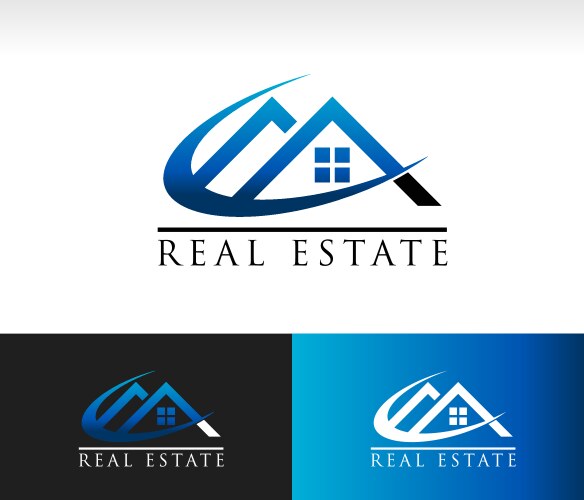 Real estate house roof logo icon vector image