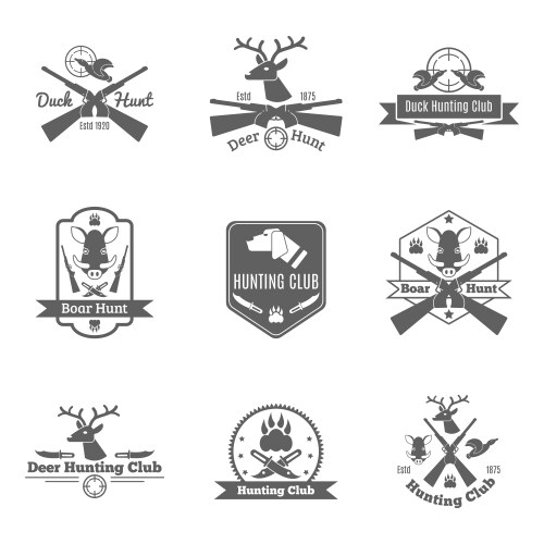 hunting label set vector image