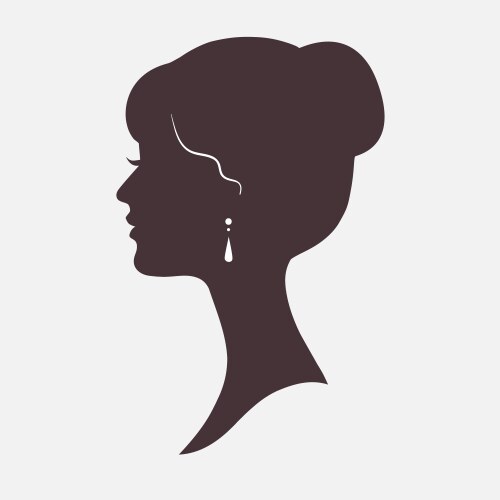 Woman face silhouette with stylish hairstyle vector image