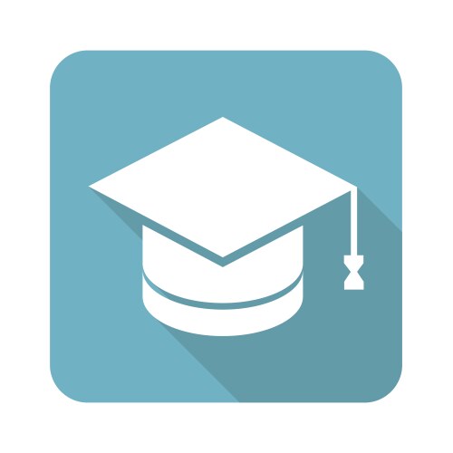 academic hat square icon vector image