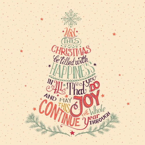 christmas tree hand-lettering vector image