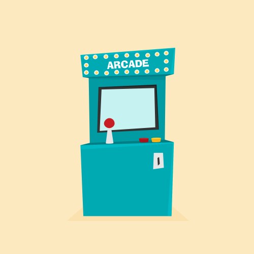 Retro arcade machine flat style vector image