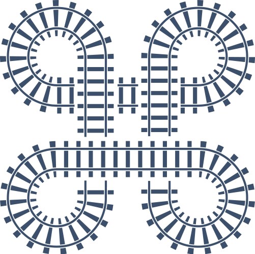 railroad intersection rail track train bridge vector image