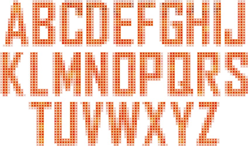 Mosaic font vector image