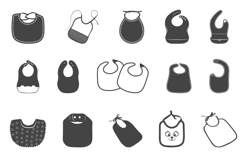 Baby eat bibs svg silhouette vector image