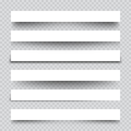 Set white blank paper scraps with shadows page vector image