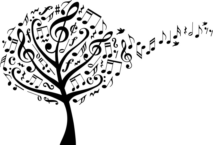 Music tree with notes vector image