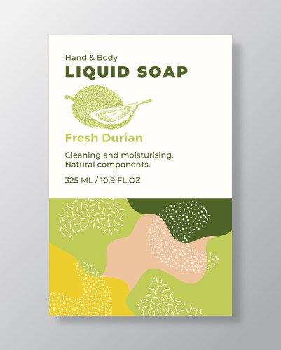 Liquid soap package label template abstract vector image