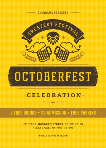 Oktoberfest beer festival celebration retro vector image