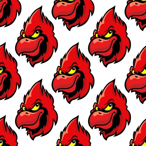 Cardinal bird seamless pattern vector image