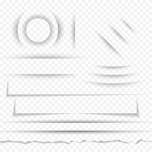 Transparent realistic paper shadow effect set web vector image