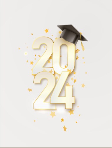 2024 graduate college high school or university vector image