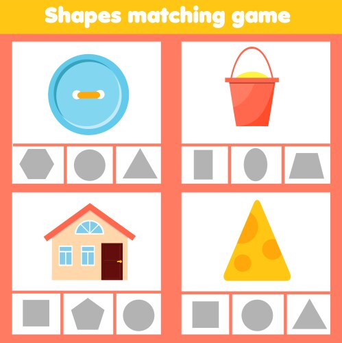 Matching children educational game match objects vector image