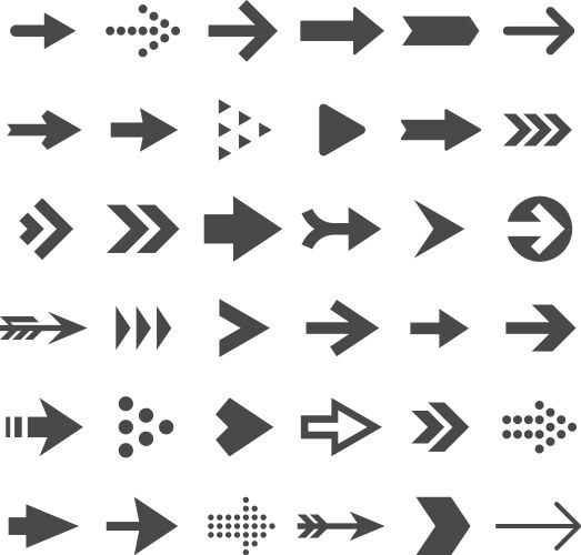 arrow button icons right arrowhead signs rewind vector image