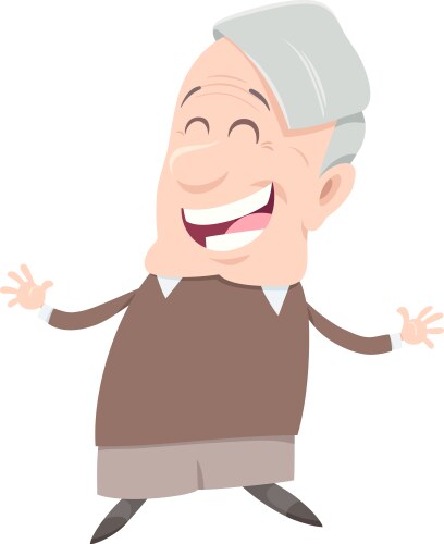 Happy senior man character cartoon vector image