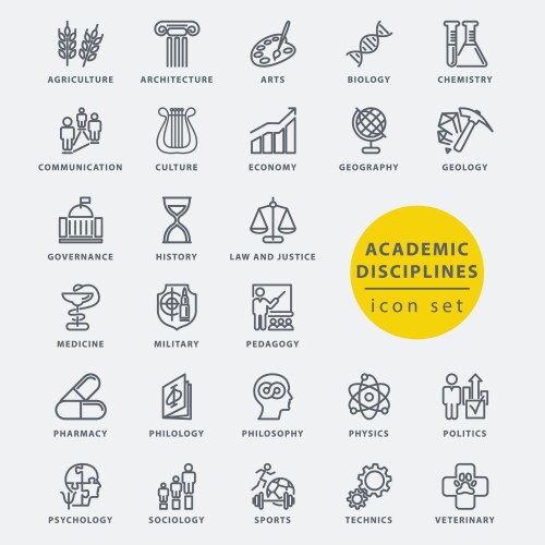 Academic disciplines icon vector image