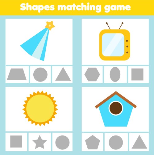 Matching children educational game match objects vector image