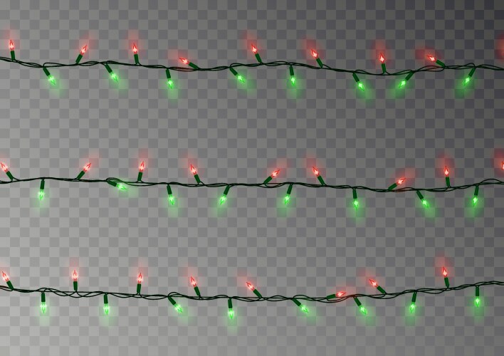 Christmas lights string isolated realistic garlan vector image