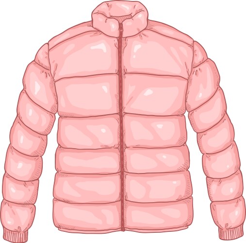 Cartoon pink down jacket vector image