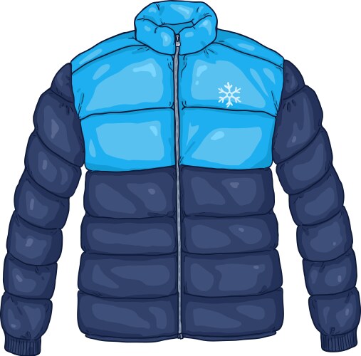 Cartoon blue down jacket vector image