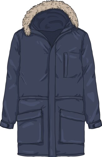 Cartoon dark blue parka jacket vector image