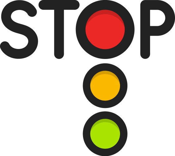 Traffic light isolated icon red lights stop vector image