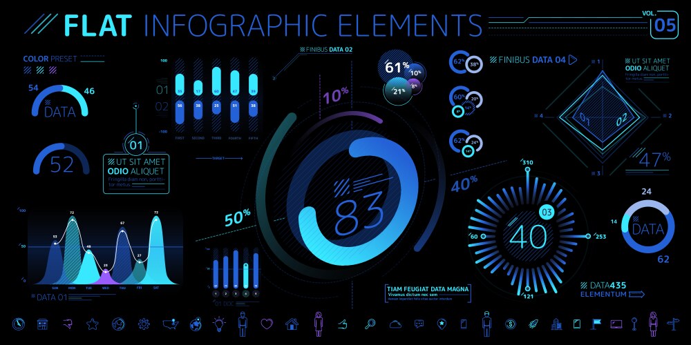 Corporate infographic elements collection vector image