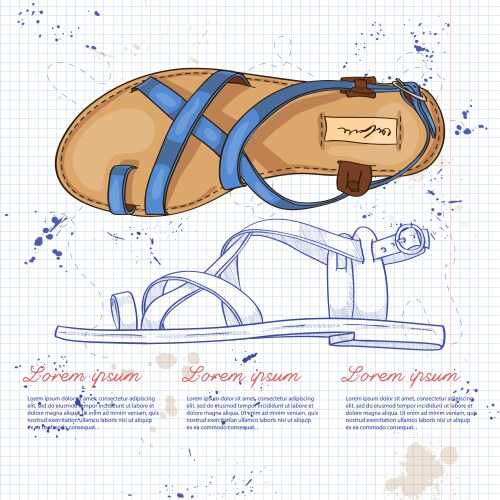 Fashion sketch womens shoes vector image