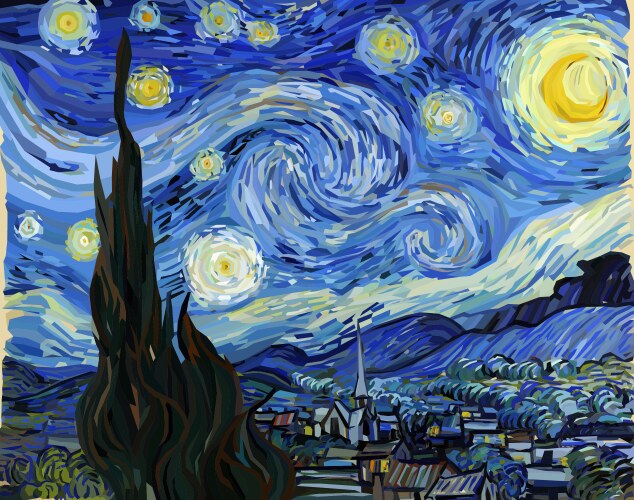 Starry night vector image